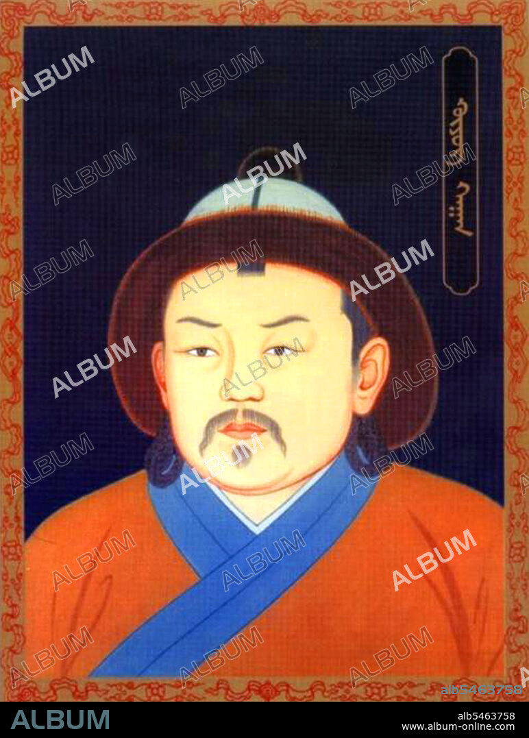 Guyuk (or Kuyuk; 1206-1248) was the third Great Khan of the Mongol Empire. He was the eldest son of Ogedei Khan, grandson of Genghis Khan, and reigned from 1246 to 1248. Guyuk, the eldest son of Ugedei,was born in 1206,the red tiger year. He was elevated to the throne in1246. One of his many important measures was the first registration of the Mongolian population. In the field of foreign policy he followed his father and continued to conquer many other countries. Guyuk Khan passed away in 1248, the yellow monkey year.