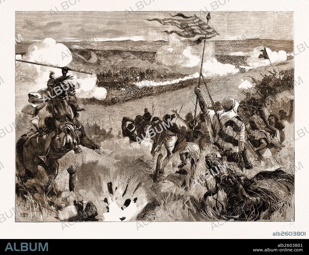 THE SUDAN EXPEDITION: THE BATTLE OF ASSALIA BETWEEN THE EGYPTIAN TROOPS AND THE FORCES OF THE MAHDI, APRIL 29, 1883.