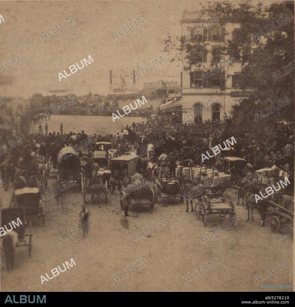 Bowling Green, On the arrival of the Prince of Wales in New York., 1860, New York (State), New York (N.Y.), Manhattan (New York, N.Y.), Bowling Green (New York, N.Y.).