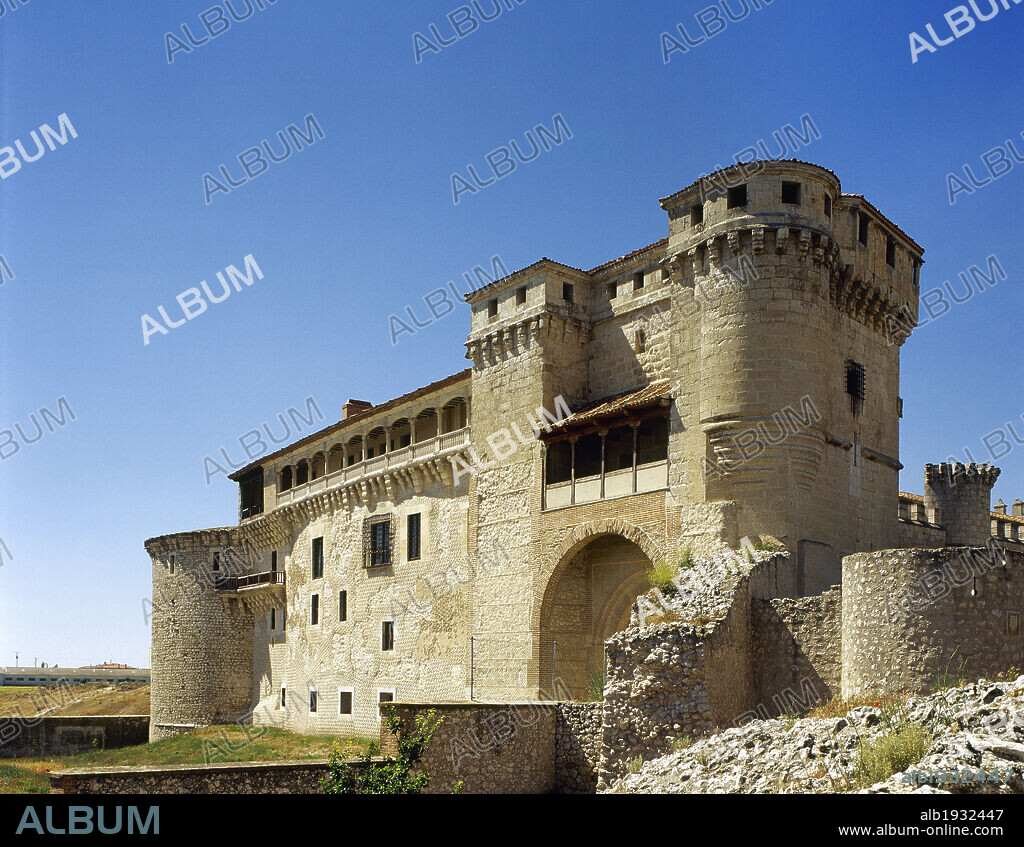 Spain, Castile and Leon, Segovia province, Cuellar. Castle of the Dukes of Albuquerque. Built in differents architectural styles, dates from the 11th century, although most of its remains date from the 15th century. The castle belonged to Don Alvaro de Luna and the first Dukes of Albuquerque.