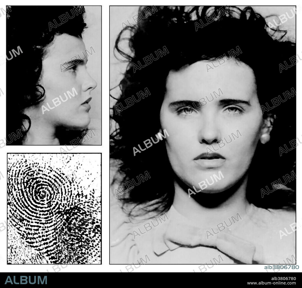 Arrest photo and fingerprint from 1943 for underage drinking. "The Black Dahlia" was a nickname given to Elizabeth Short (July 29, 1924 - January 15, 1947), an American woman who was the victim of a much-publicized murder in 1947. Short acquired the moniker posthumously from newspapers in the habit of nicknaming crimes they found particularly lurid. Short was on January 15, 1947, in Leimert Park, Los Angeles. Her mutilated body was completely severed at the waist and drained of blood. Her face had been slashed from the corners of her mouth to her ears. She had several cuts on her thigh and breasts, where entire portions of flesh had been sliced away. The corpse had been posed, with her hands over her head, her elbows bent at right angles, and her legs spread apart. Short's unsolved murder has been the source of widespread speculation, leading to many suspects, along with several books, television, and film adaptations of the story. Short's murder is one of the oldest unsolved murder cases in Los Angeles history.