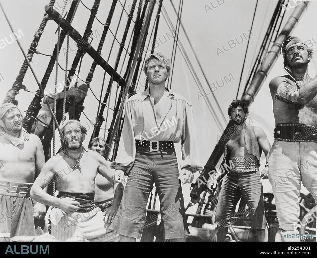 BURT LANCASTER en EL TEMIBLE BURLÓN, 1952 (THE CRIMSON PIRATE), dirigida por ROBERT SIODMAK. Copyright WARNER BROTHERS.
