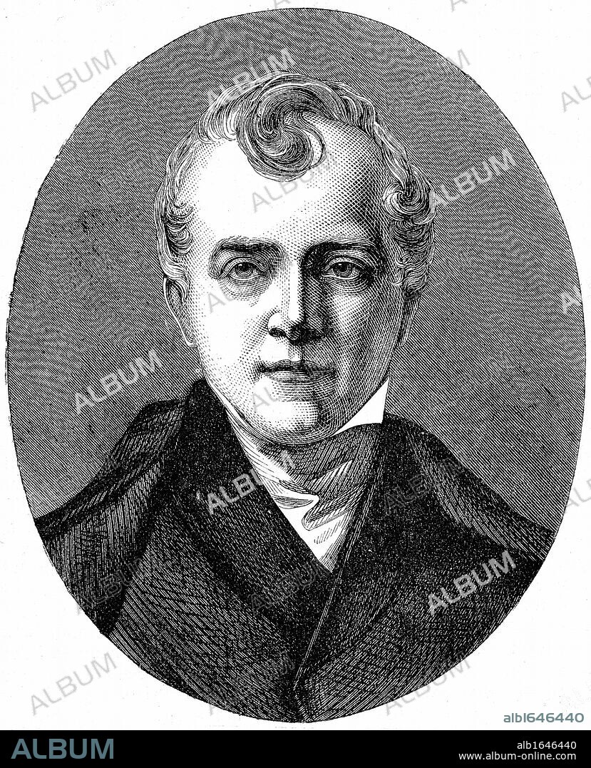 Charles Bell (1774-1842) Scottish surgeon and anatomist: neurological discoveries: Bell's Palsy (a facial paralysis) named after him. Wood engraving.