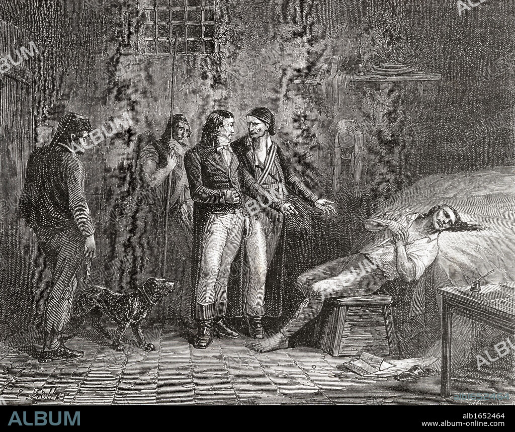 Death of Condorcet,29 March 1794. Marie-Jean-Antoine-Nicolas Caritat, Marquis de Condorcet,1743-1794.French mathematician,philosopher and politician during the French revolution. From an engraving after E. Viollat. From "Histoire de la Revolution Francaise" by Louis Blanc.