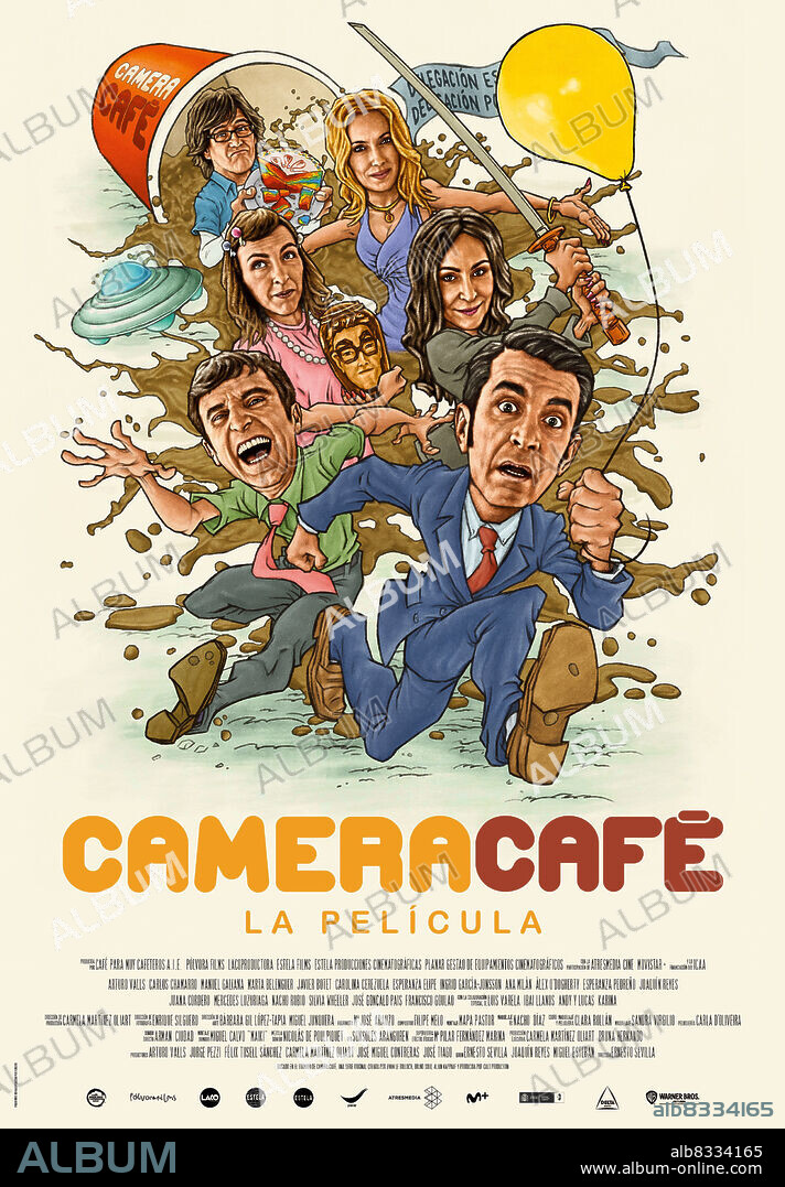 Poster de CAMERA CAFE, LA PELICULA, 2022, dirigida por ERNESTO SEVILLA. Copyright Pólvora Films / Estela Films / Movistar Plus+.