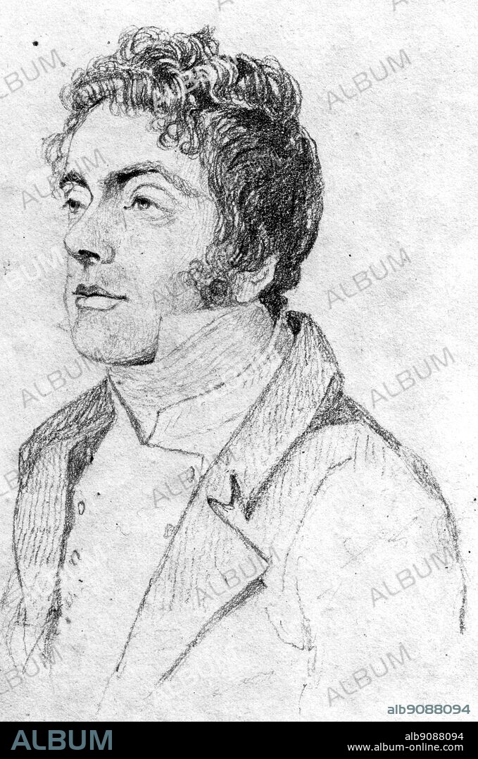 William John Burchell (1782-1863), English explorer and naturalist - drawing by John Sell Cotman [1782-1842]. Burchell travelled in Africa between 1810 and 1815, collecting over 50,000 specimens. He described his journey in Travels in the interior of southern Africa (1822-4). The African Adventure - A History of Africa's Explorers by Timothy Severin page 169.