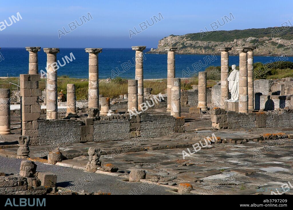Roman ruins of Baelo Claudia - basilica, Tarifa, Cadiz province, Region of Andalusia, Spain, Europe.