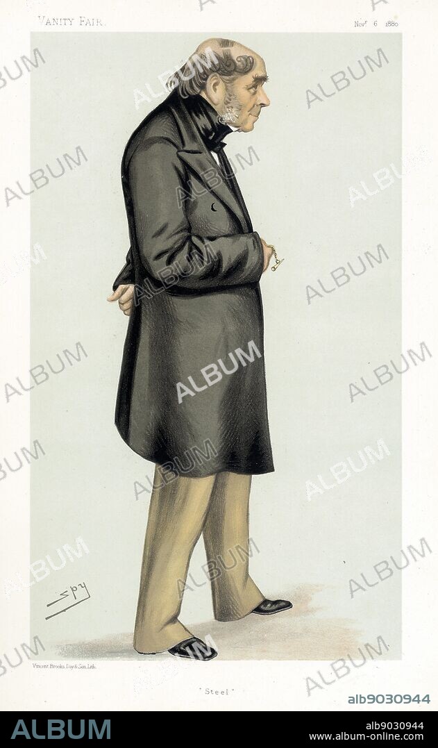 Henry Bessemer (1813-98) British engineer, inventor (Bessemer steel process) and industrialist. 'Spy' (Leslie Ward) cartoon from 'Vanity Fair', London, November 1880.