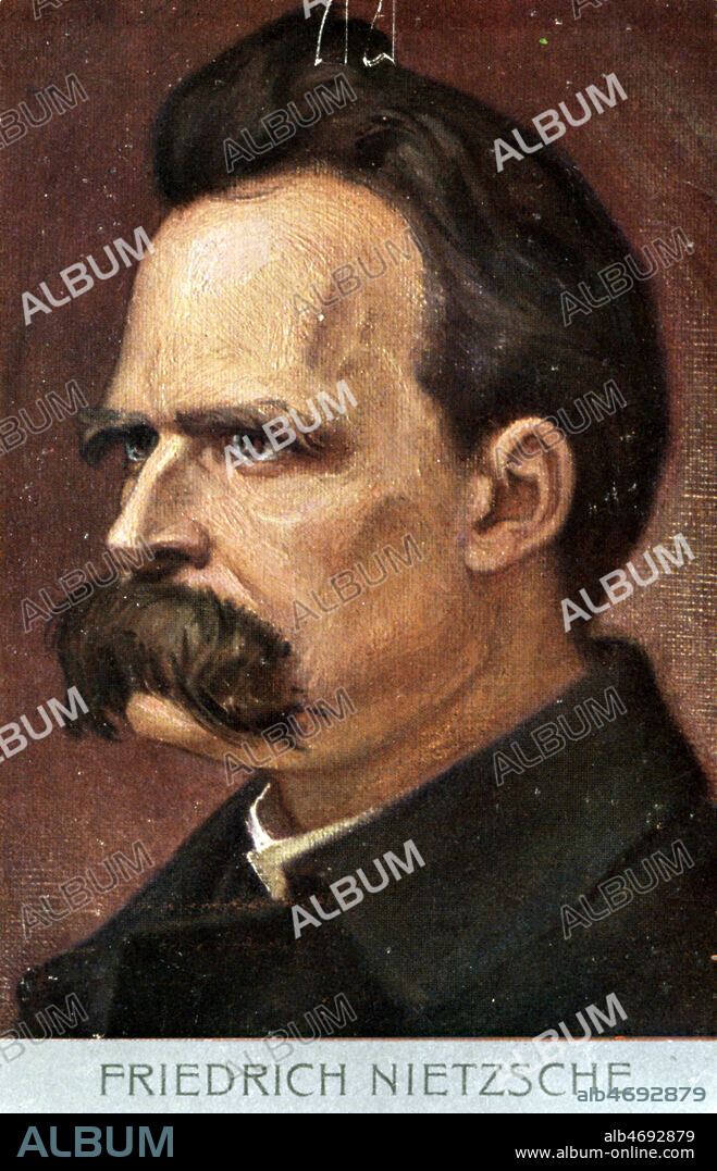 Portrait de Friedrich NIETZSCHE (1844-1900). Illustration anonyme pour une carte postale vers 1910. Credit : Collection IM/KHARBINE-TAPABOR.
