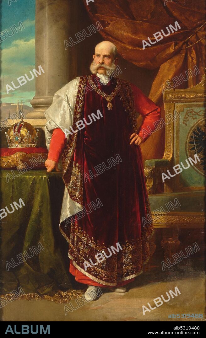 EDUARD LEBIEDZKI. Portrait of Franz Joseph I of Austria as Grand Master of the Golden Fleece.