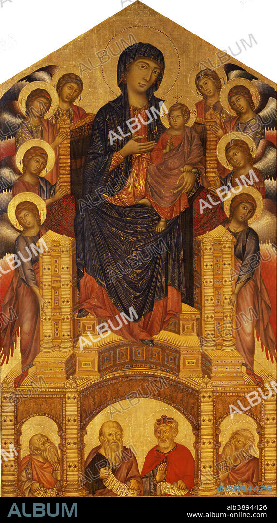 CIMABUE. Maestà di Santa Trinita / Maesta of Santa Trinita. Date/Period: From 1280 until 1290. Painting. Tempera on panel. Height: 385 cm (12.6 ft); Width: 223 cm (87.7 in).