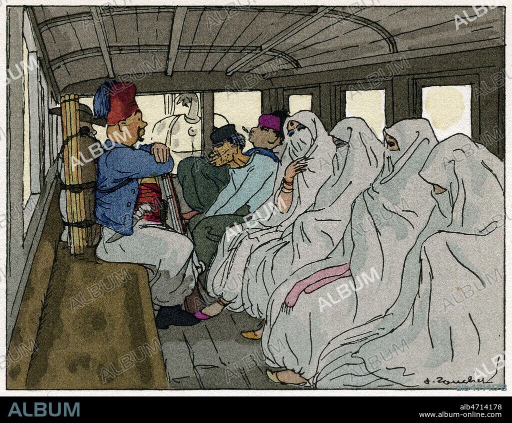 Tartarin et les mauresques. Illustration par Jacques TOUCHET (1887-1949) pour Tartarin de Tarascon d'Alphonse DAUDET (1840-1897). Credit : Coll. Jonas/KHARBINE-TAPABOR.