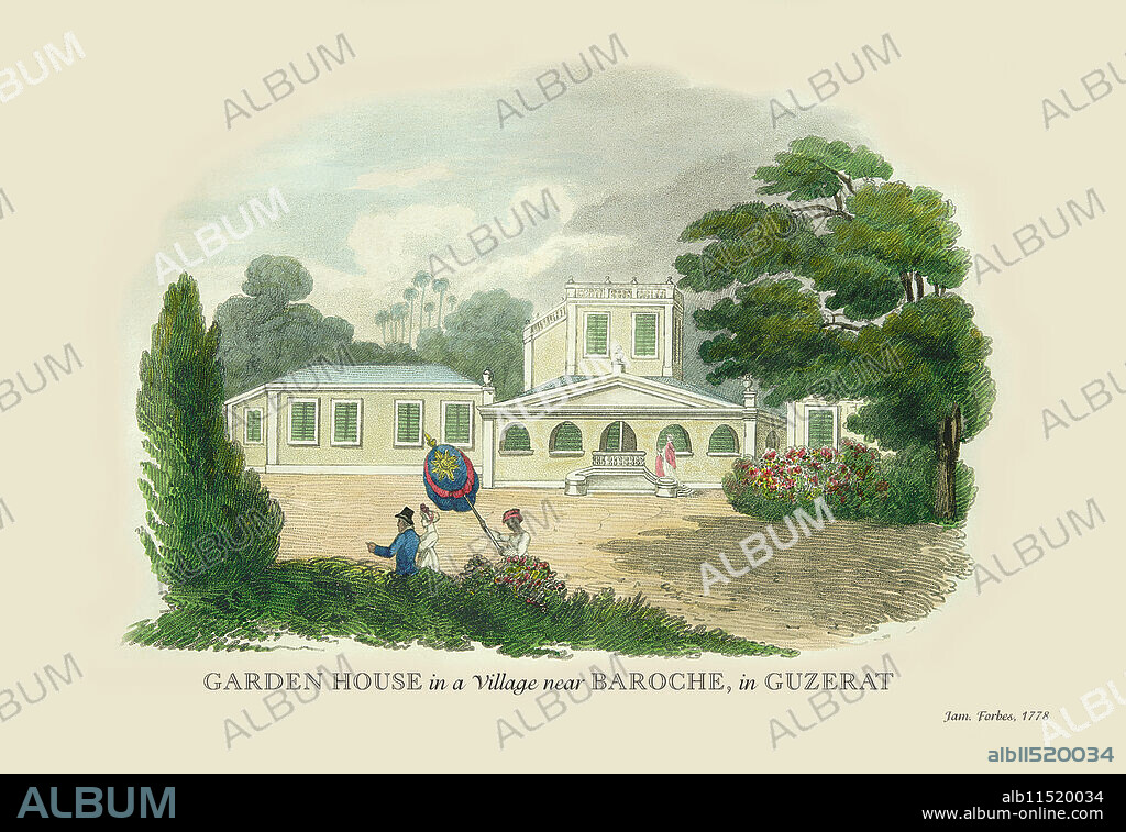 James Forbes (1749–1819) was a British artist and writer.  Born in London to a Scots family, Forbes travelled to India in 1765 as a writer for the British East India Company and was resident there until 1784. He was a prolific writer and artist and filled 52,000 manuscript pages with notes and sketches concerning all aspects of Indian life, its wildlife, flora and architecture. In 1781 he visited the Taj Mahal and became one of the first Europeans to draw it. After returning to England he married and toured continental Europe extensively until returning to England once more to write Oriental Memoirs. Largely based on his notes and sketches, it was subtitled selected and abridged from a series of familiar letters written during seventeen years residence in India: including observations on parts of Africa and South America, and a narrative of occurrences in four India voyages was published in volumes beginning in 1813. The book remains a universally valued document of the culture, flora and fauna of India at the time.