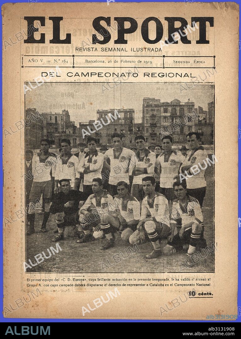Portada de la revista semanal ilustrada El Sport. Barcelona, febrero de 1919.