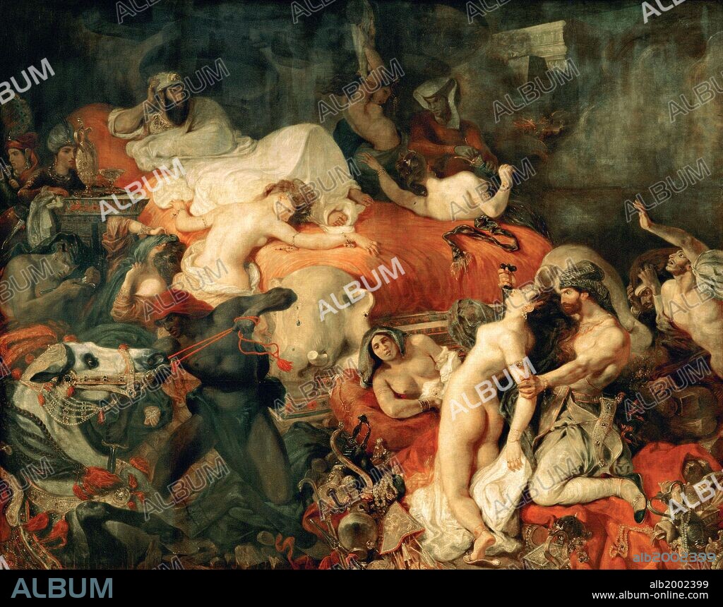 EUGENE DELACROIX. Eugène Delacroix / 'Death of Sardanapalus', 1827, Oil on canvas, 392 x 496 cm.