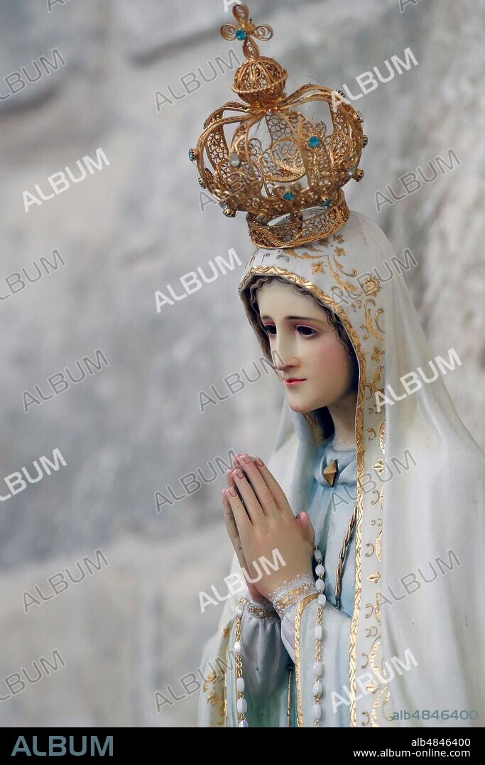 Our Lady of the Holy Rosary of Fatima. Fleury Abbey is one of the most celebrated Benedictine monasteries. Saint Benoit sur Loire. France.