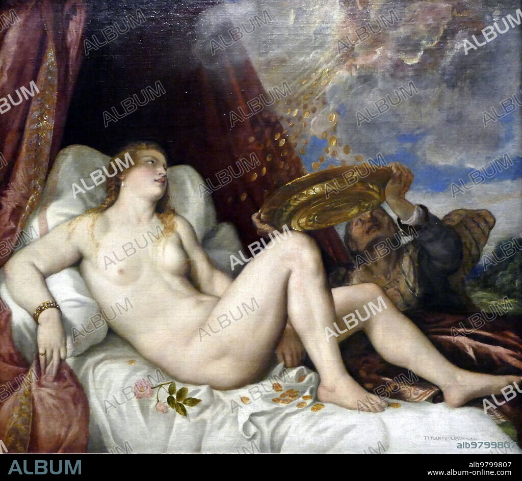 Danae, post 1554, by Tiziano Vecelli or Vecellio (c. 1488/90 - 27 August 1576), known in English as Tizian, an Italian (Venetian) painter during the Renaissance.