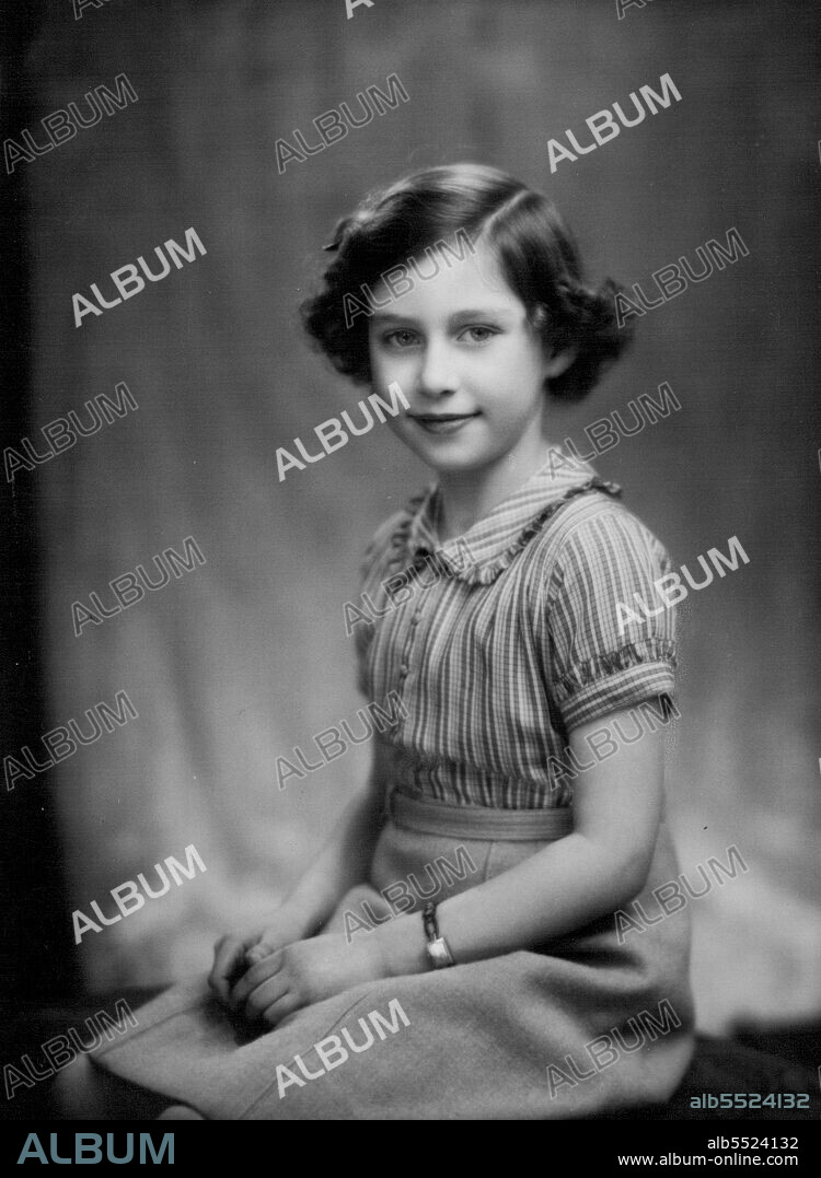 H.R.H. Princess Margaret Rose 9 years old on Aug. 21st. August 15, 1939. (Photo by Marcus Adams).
