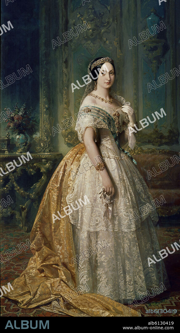 JOSE DE MADRAZO (1781-1859). RETRATO DE LA INFANTA MARIA LUISA FERNANDA DE BORBON - SIGLO XIX.