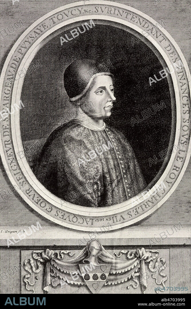 Portrait de Jacques COEUR (1395-1456). Gravure de 1684 reprise dans 'Le musee criminel'. Credit : Collection KHARBINE-TAPABOR.