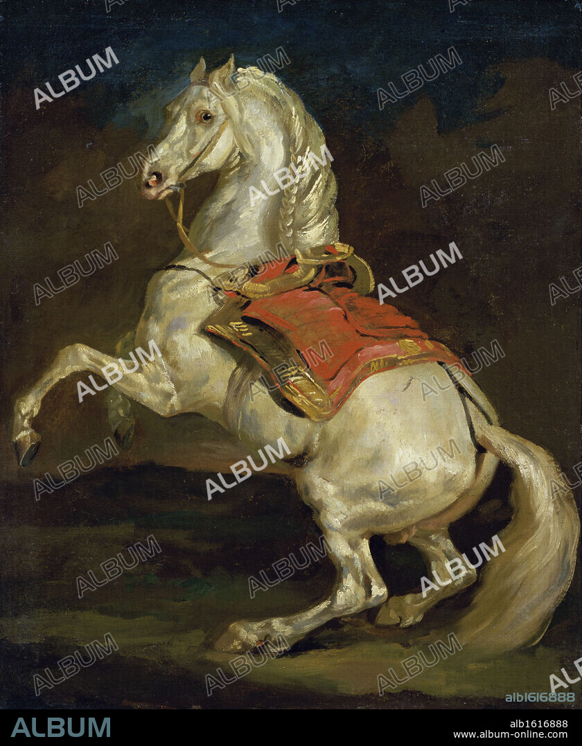 THÉODORE GÉRICAULT. Rearing Horse   (Cheval Cabre)   1812   Jean Louis Andre Theodore Gericault (1791-1824/French)   Musee des Beaux-Arts, Rouen.