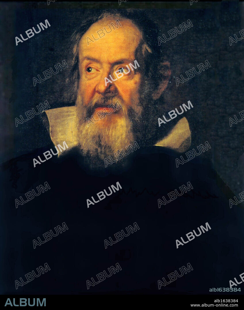 Portrait of Galileo Galilei by Justus Sustermans (1597-1681) Flemish artist. Galileo (15 February 1564 - 8 January 1642), Italian physicist, mathematician, astronomer, and philosopher.
