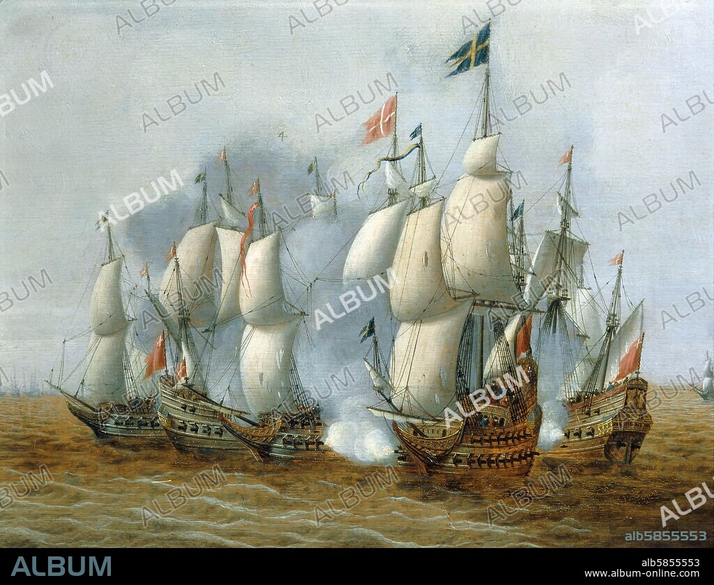 Battle of Öland between Swedish and Danish fleet for the dominion of the Baltic Sea. Canvas; 16th century.