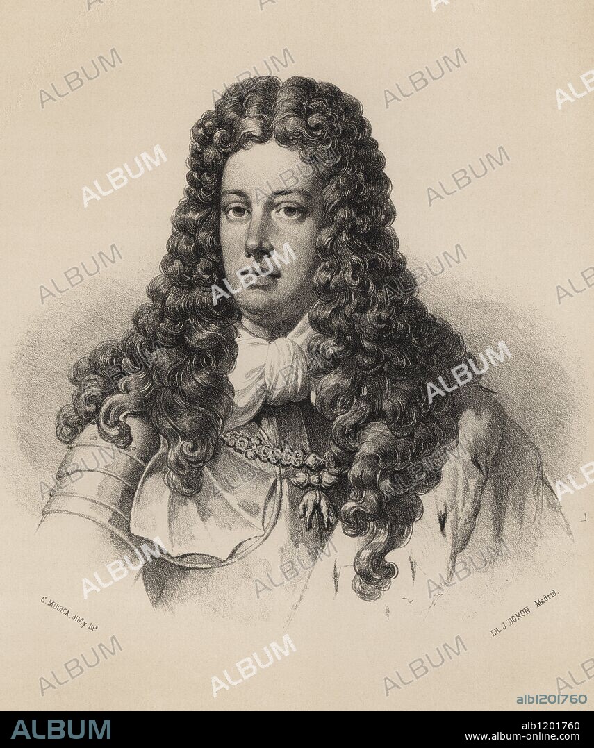 Archiduque Carlos de Austria (1685-1740), pretendiente como Carlos III a la Corona de España en 1700 en contra de Felipe V. Grabado de 1870.