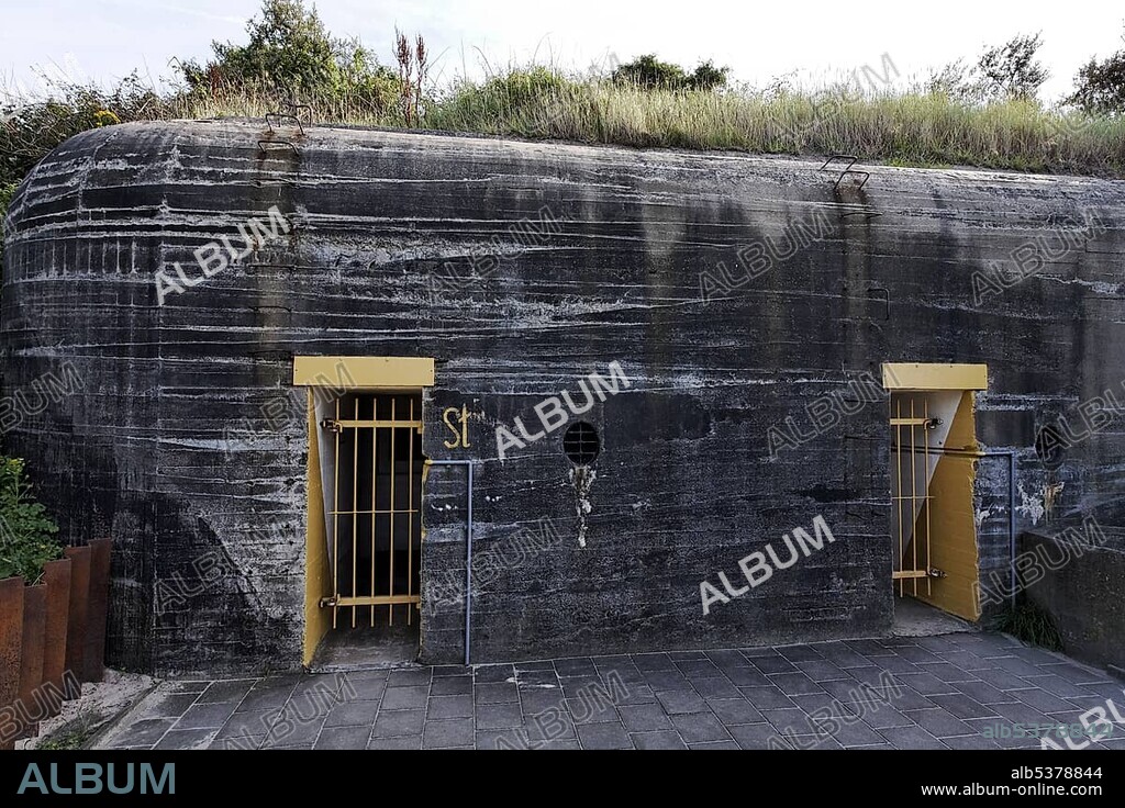 Entrance to a bunker from the second World War, Atlantic Wall 1942, Bunker Museum Zoutelande, Walcheren, Zeeland, Netherlands, Benelux, Europe