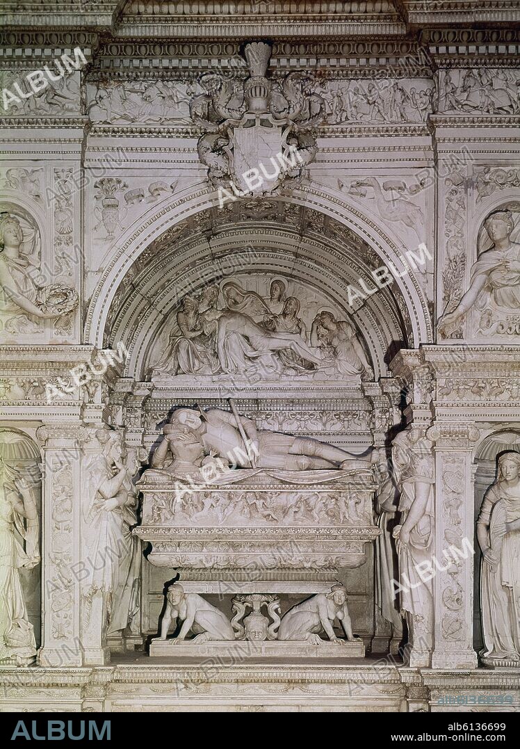GIOVANNI DA NOLA. SEPULCRO DEL ALMIRANTE RAMON FOLCH DE CARDONA - 1526 - MARMOL DE CARRARA - RENACIMIENTO ITALIANO.