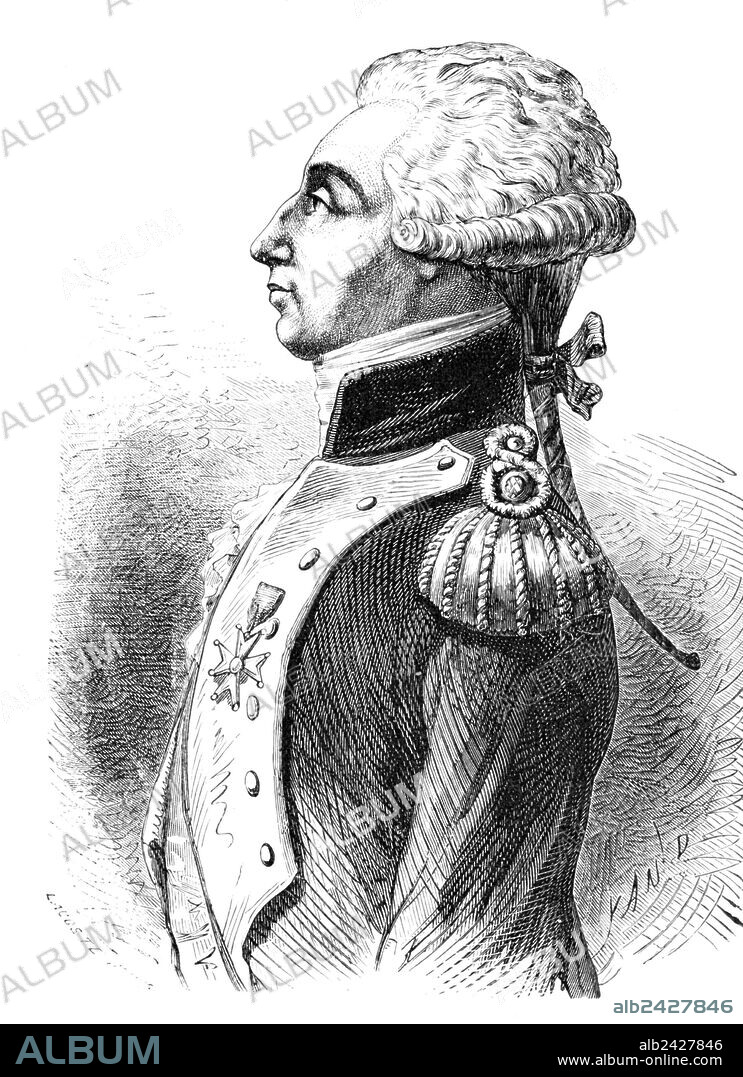 French Revolution-Gilbert du Motier Marquis de Lafayette 6( September 1757 – 20 May 1834) often known simply as Lafayette was a French aristocrat and military officer born in Chavaniac in the province of Auvergne in south central France. Lafayette was a general in the American Revolutionary War and a leader of the Garde nationale during the French Revolution. (illustration by Yan' Dargent 1824-1899).