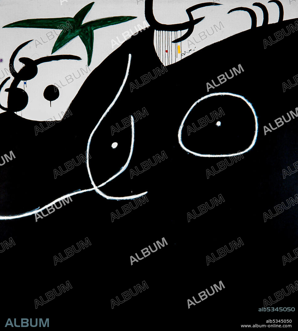 JOAN MIRÓ. Joan Miró / 'Mujer delante de la estrella fugaz III (Femme devant l'étoile-filante III)' 1974, acrílico sobre tela, 204,5 x 194,5 cm. Fundació Joan Miró.