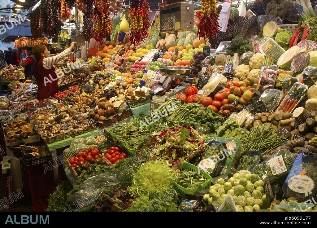 Barcelona; verdurería /fruteria el Mercat / Mercado de la Boquería (El Raval / Ciutat Vella).
