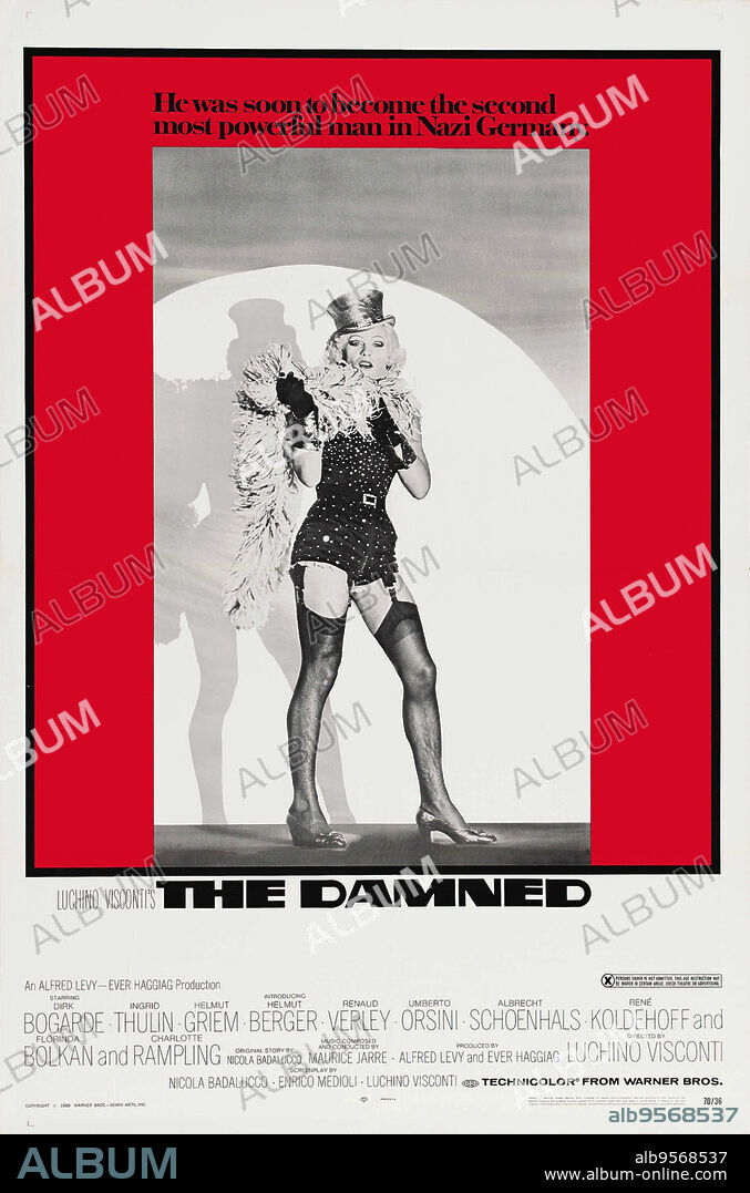 Poster of THE DAMNED, 1969 (LA CADUTA DEGLI DEI), directed by LUCHINO VISCONTI. Copyright HAMMER/COLUMBIA.