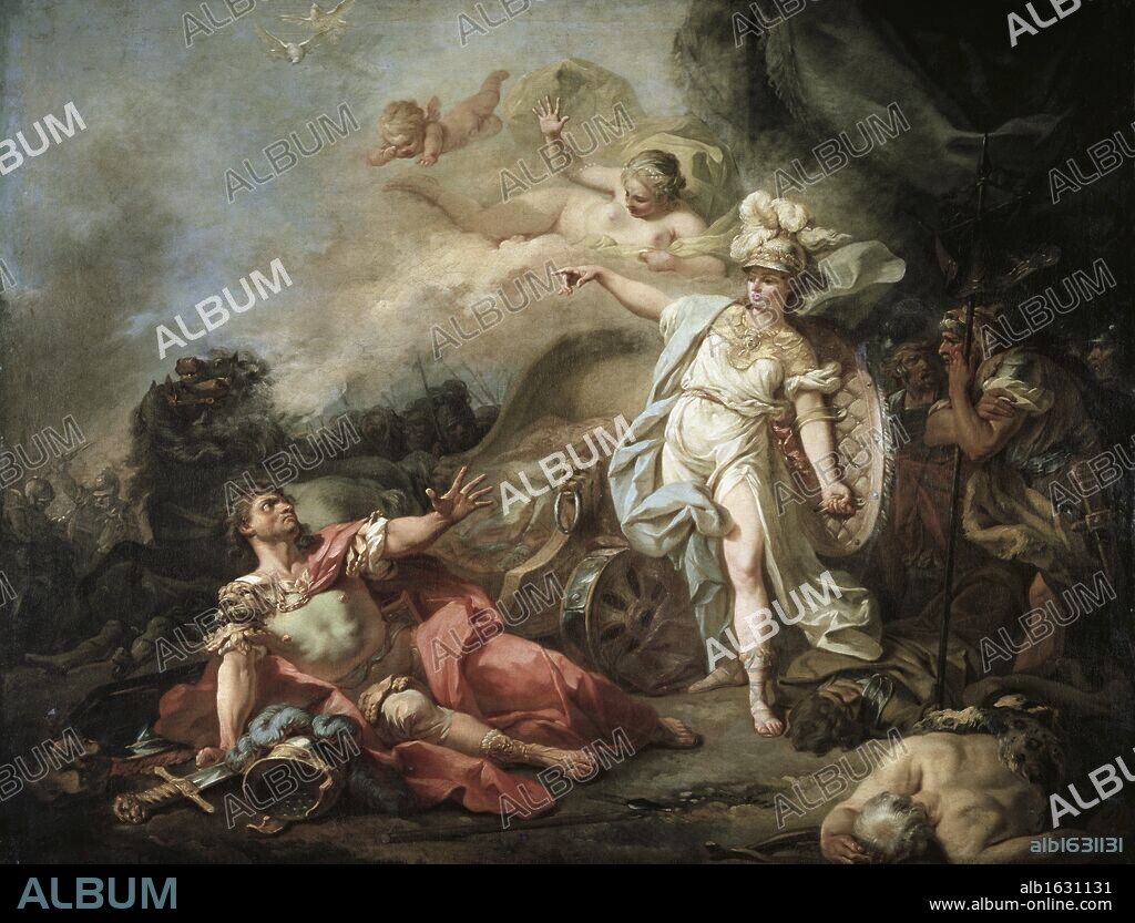 Battle of Minerva Against Mars   (Combat de Minerve Contre Mars)   1771   Jacques-Louis David (1748-1825/French)   Musee du Louvre, Paris.