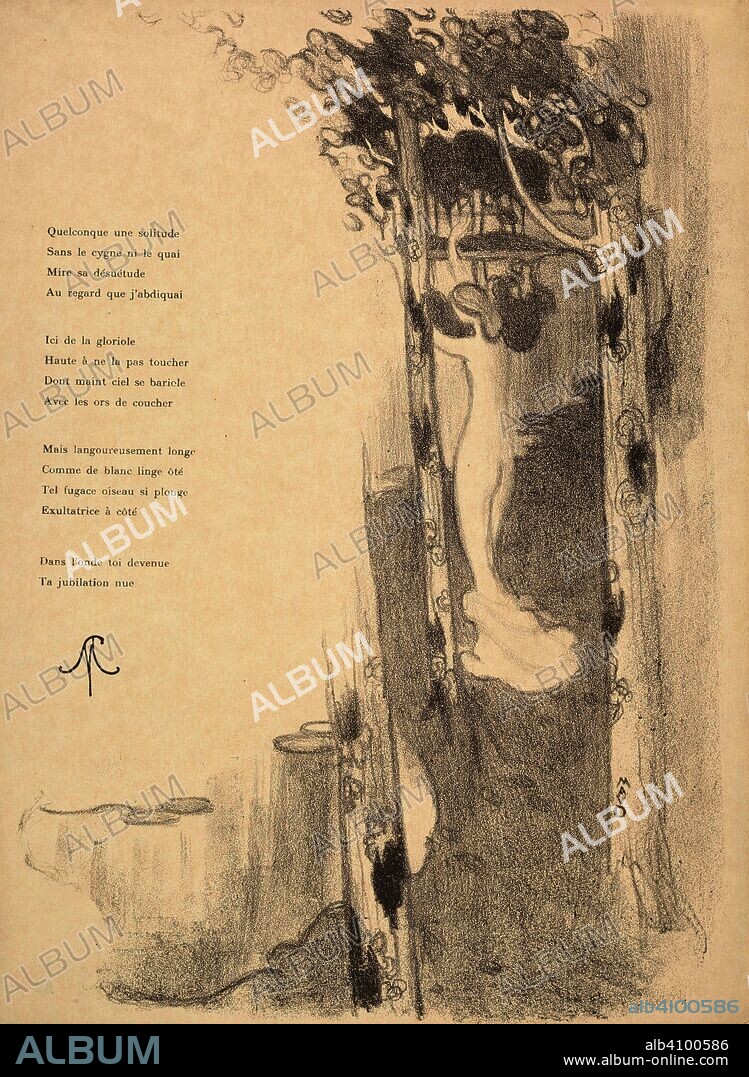 STEPHANE MALLARME. Petit air, sonnet from the album L'Epreuve (Album I). Dimensions: 38 cm x 28 cm, 37.4 cm x 25 cm.