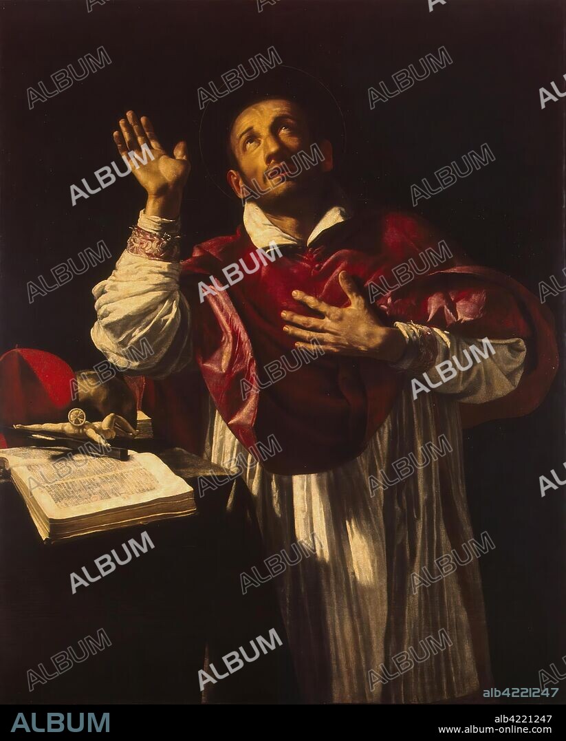 ORAZIO BORGIANNI. 'St Carlo Borromeo'. Italy, Early 1610s. Dimensions: 152,5x123 cm.