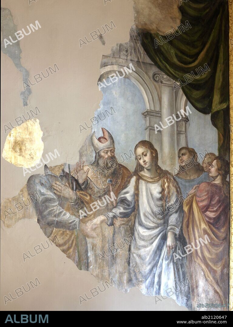 IGLESIA DE SAN ANDRES APOSTOL. FRESCOS DEL TECHO Y LAS PAREDES CAMARIN DE LA VIRGEN.