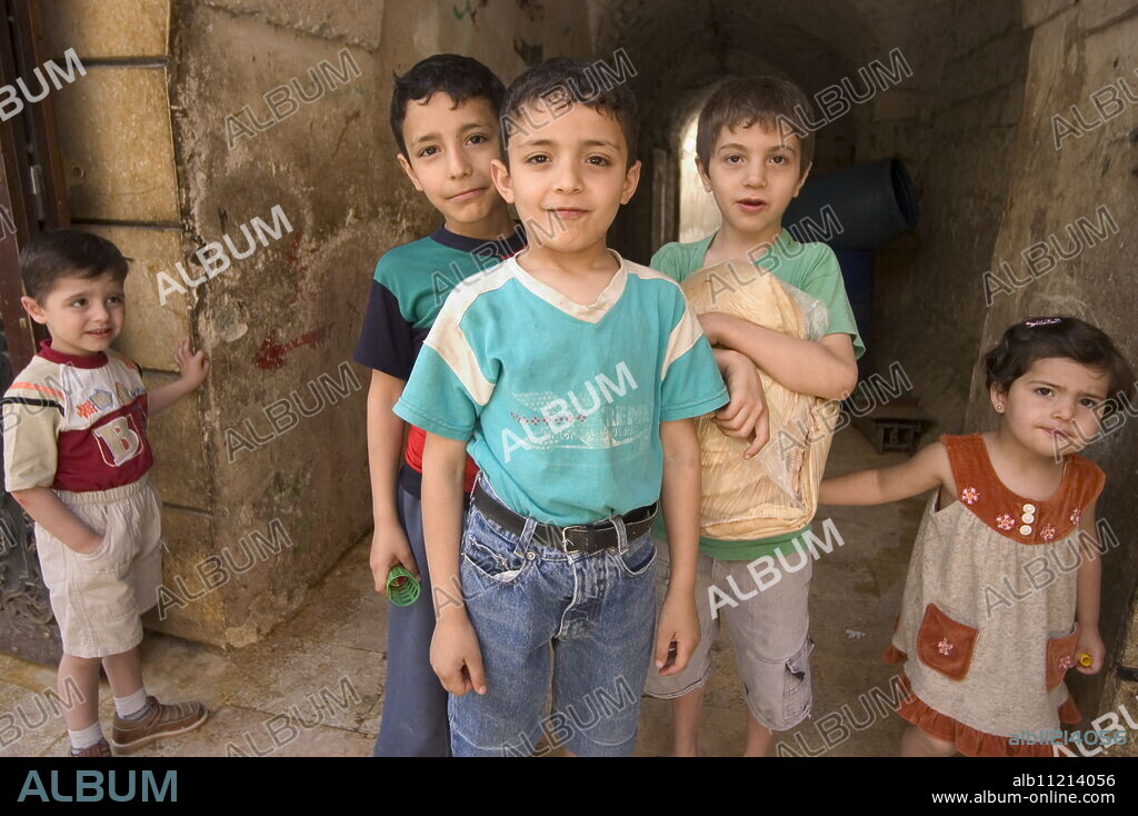 Local children, Aleppo (Haleb), Syria, Middle East.