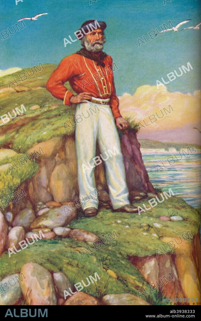 The Sword and the Soul of Italy', c1925. Giuseppe Garibaldi, (1807-1882), soldier of the Risorgimento. From Cassell's Romance of Famous Lives, Volume 2 by Harold Wheeler. [The Waverley Book Company, Ltd., London, c1925].
