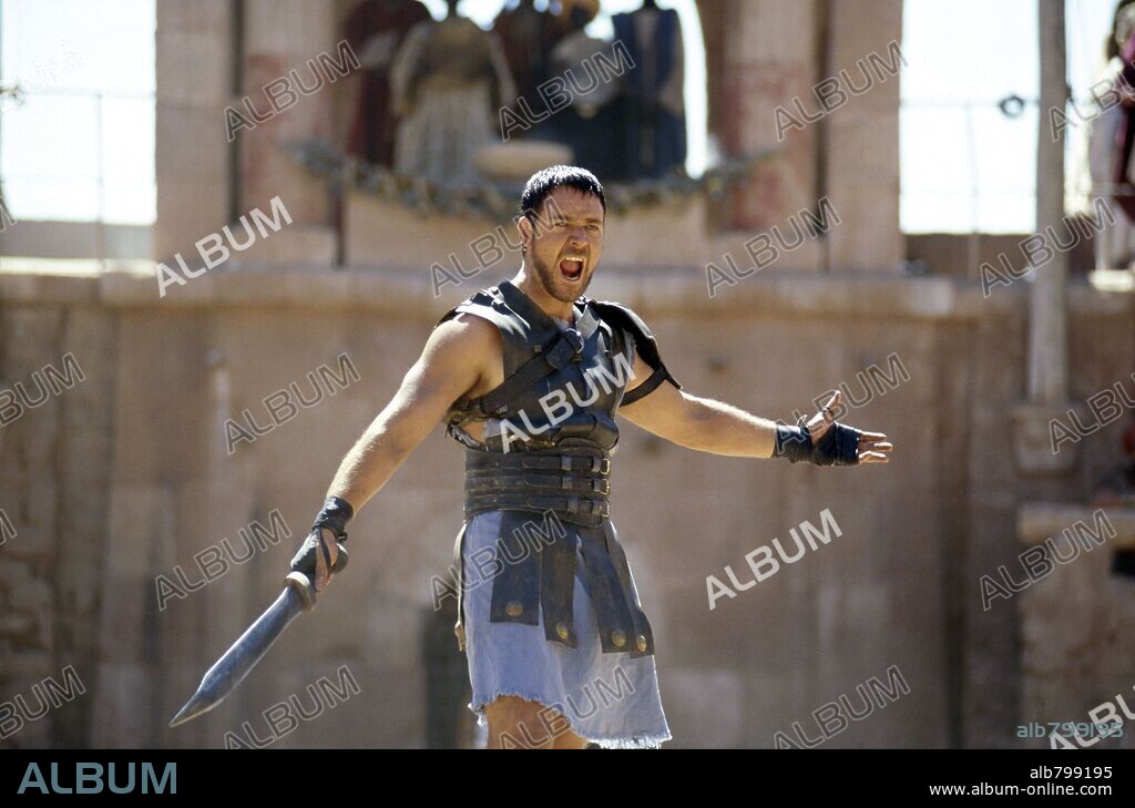 RUSSELL CROWE en GLADIATOR, 2000, dirigida por RIDLEY SCOTT. Copyright DREAMWORKS/UNIVERSAL PICTURES / BUITENDIJK, JAAP.