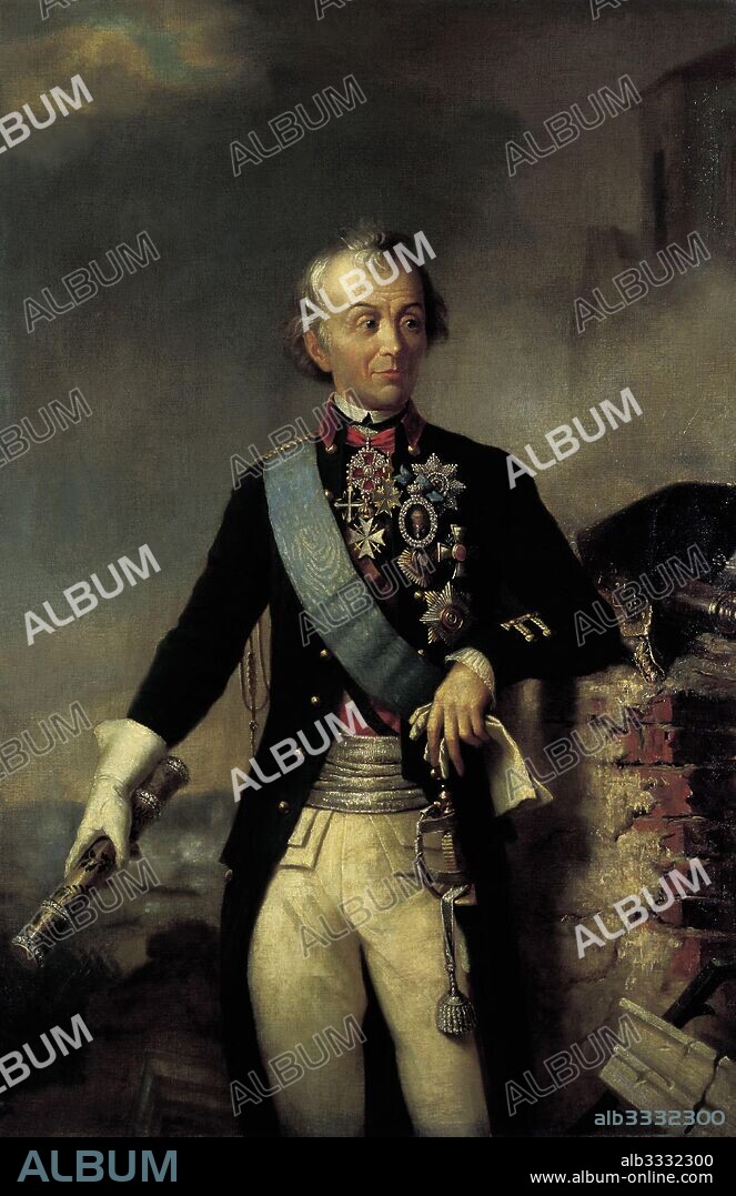 ANONYMOUS. Portrait of Field Marshal Prince Alexander Suvorov (1729–1800) with a Baton.