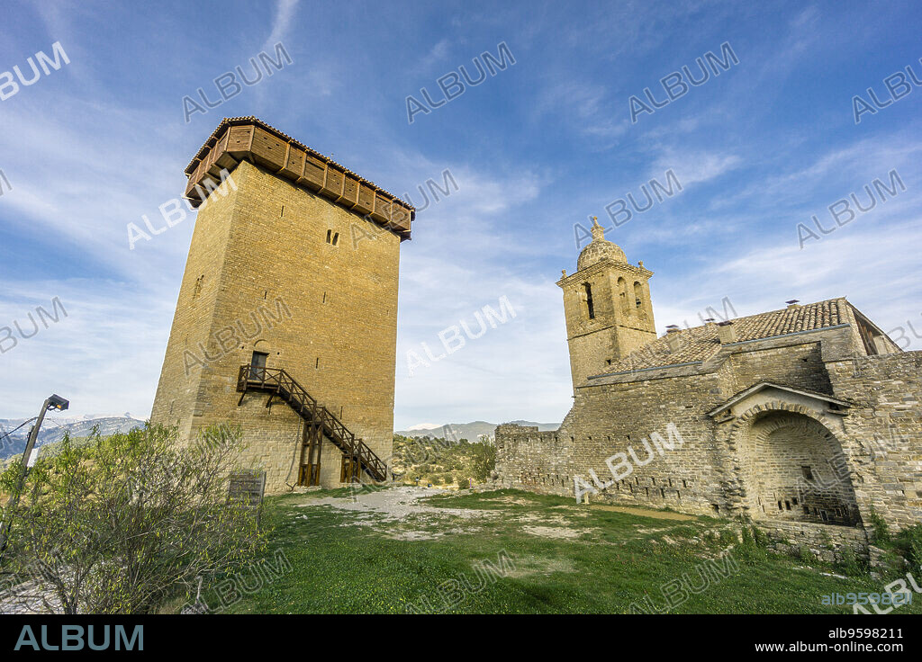 Abizanda ,Pueblo medieval con torreón del siglo XI y capilla románica del siglo X, Provincia de Huesca, Comunidad Autónoma de Aragón, cordillera de los Pirineos, Spain, europe.