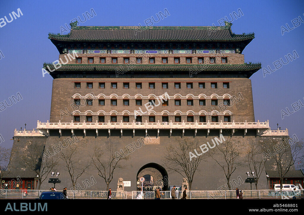 Zhengyangmen was first built in 1419 during the Ming Dynasty and once consisted of the gatehouse proper and an archery tower, which were connected by side walls and together with side gates, formed a large barbican. The gate guarded the direct entry into the imperial city. During the Boxer Rebellion of 1900, the gate sustained considerable damage when the Eight-Nation Alliance invaded the city. The gate complex was extensively reconstructed in 1914. The Barbican side gates were torn down in 1915. After the Communist victory in 1949, the Zhengyangmen gatehouse was occupied by the Beijing garrison of the People's Liberation Army. The military vacated the gatehouse in 1980.