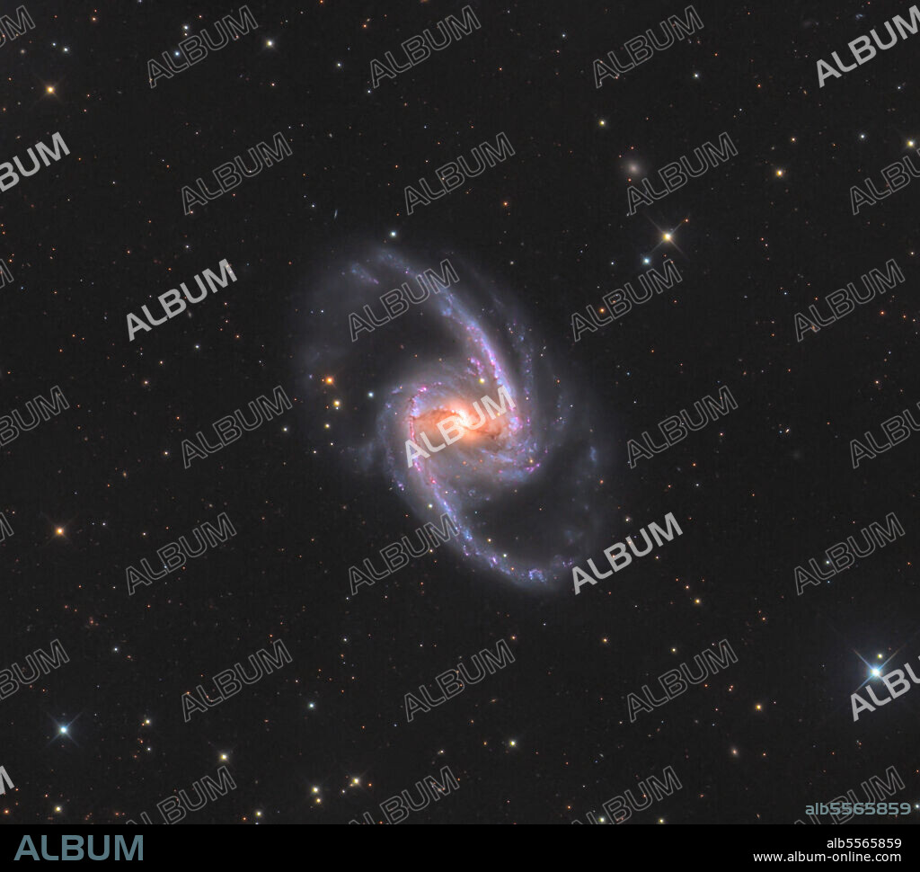 NGC 1365, a double-barred spiral galaxy in the constellation Fornax.