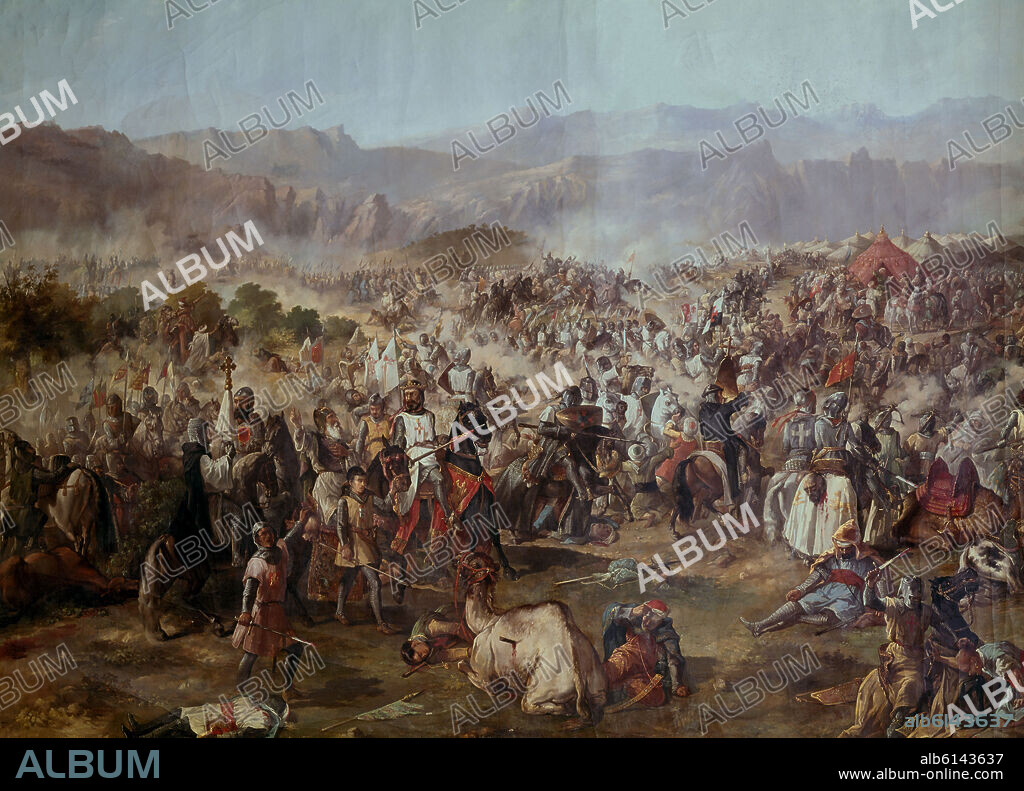 FRANCISCO DE PAULA VAN HALEN (1810-1887). DET - BATALLA DE LAS NAVAS DE TOLOSA GANADA CONTRA LOS MOROS POR ALFONSO VIII EL 16 DE JULIO DE 1212.