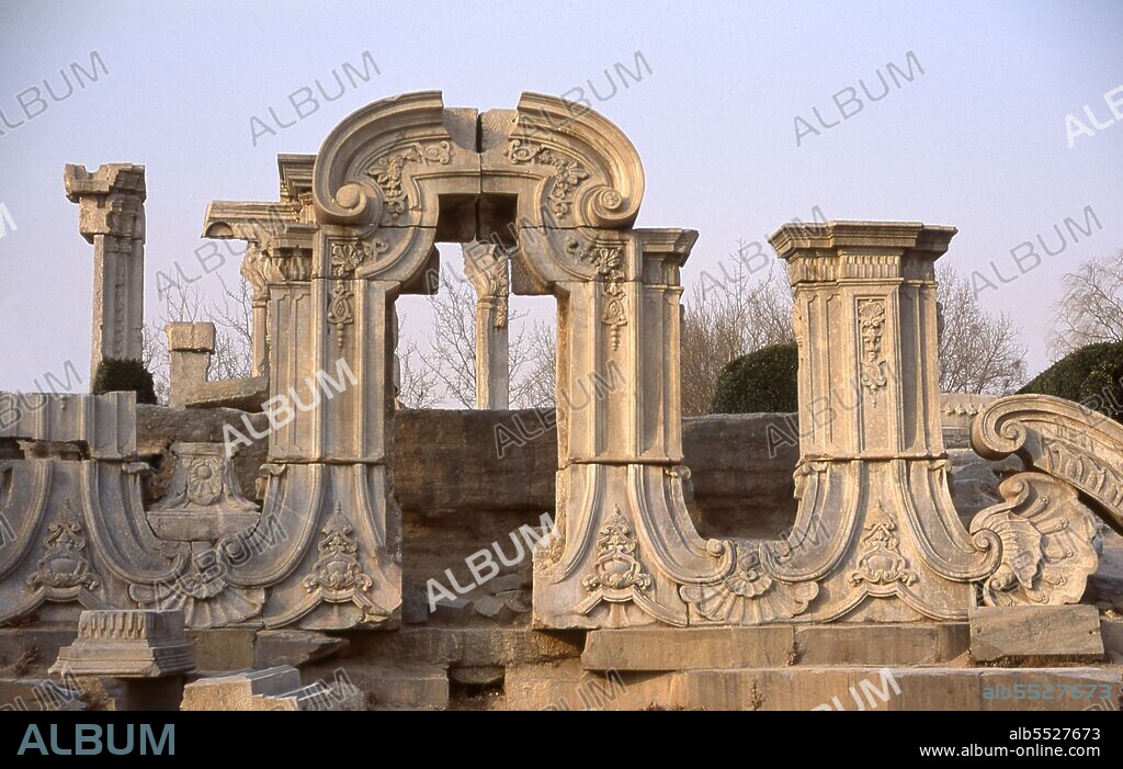 The Old Summer Palace (Yuan Ming Yuan) was a complex of three large gardens. It was built during the Qing dynasty for Emperor Qianlong (1711 - 1799). The palace and gardens were seriously damaged by Anglo-French troops in 1860 after the Second Opium War, and again during the Boxer Rebellion in 1900. Liittle is left today.