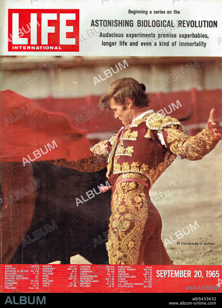 Portada de la revista Life internacional, Manuel Díaz "El Cordobés". 20 septiembre 1965.