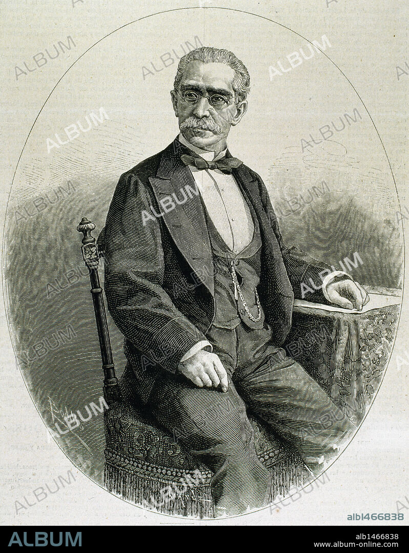 FERNANDEZ GUERRA, Aureliano (1816-1894). Escritor español. Grabado por Capuz.