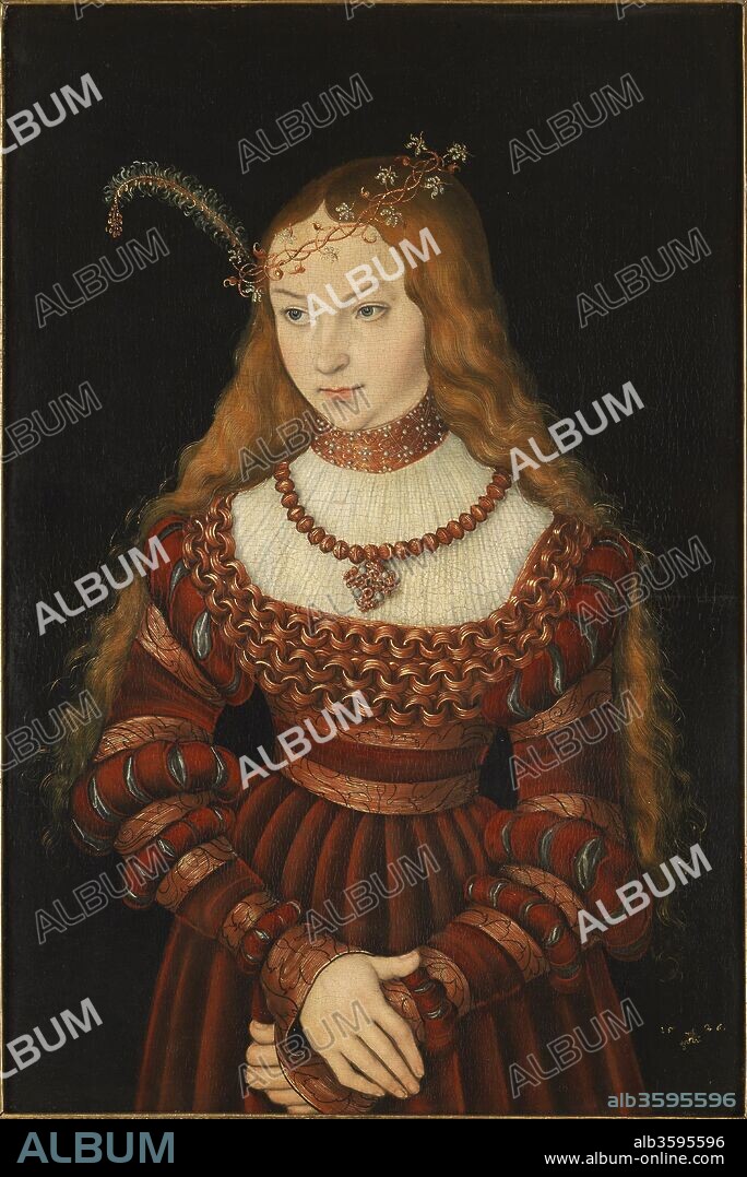 CRANACH, LUCAS, THE ELDER. Portrait of Princess Sibylle of Cleves (1512-1554).